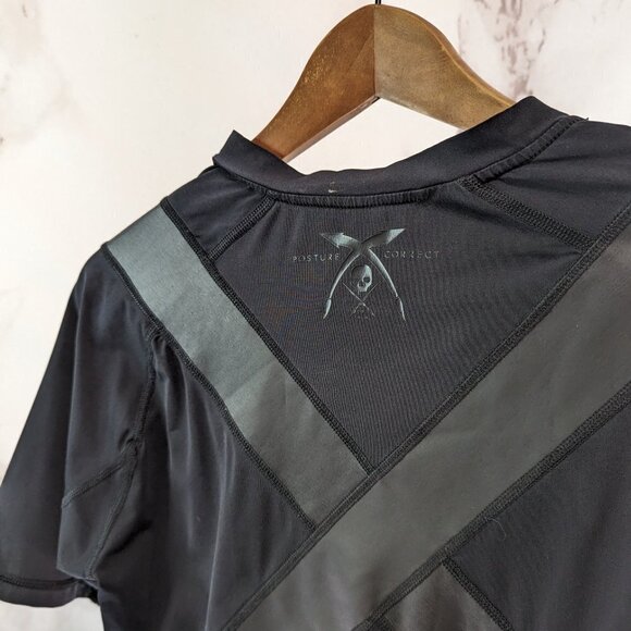 Virus Shirt Mens XL Black Posture Correct Top Short Sleeve T Tee Compression - Picture 8 of 10